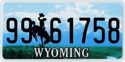 WY license plate 9961758