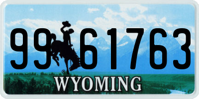 WY license plate 9961763