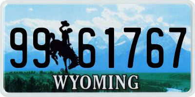 WY license plate 9961767