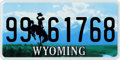 WY license plate 9961768
