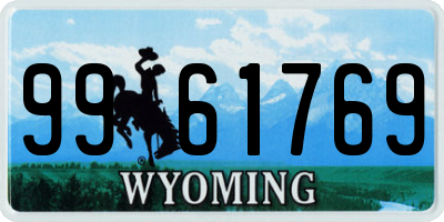 WY license plate 9961769