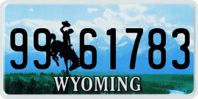 WY license plate 9961783