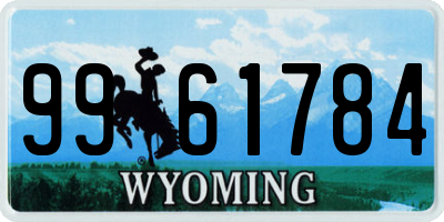 WY license plate 9961784