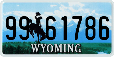 WY license plate 9961786