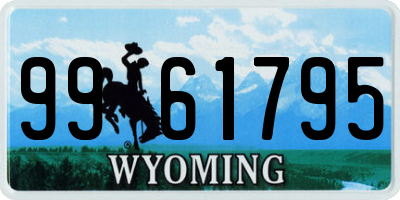 WY license plate 9961795