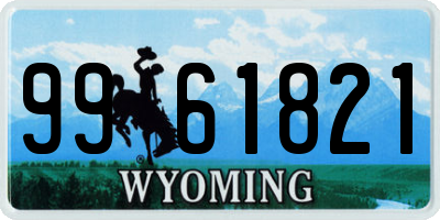 WY license plate 9961821