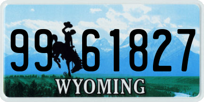 WY license plate 9961827