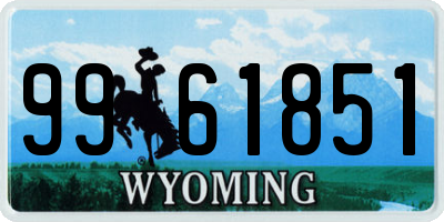 WY license plate 9961851