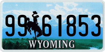 WY license plate 9961853