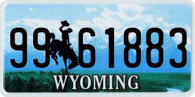 WY license plate 9961883