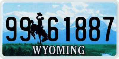 WY license plate 9961887