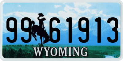WY license plate 9961913