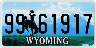 WY license plate 9961917