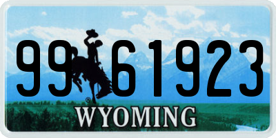 WY license plate 9961923