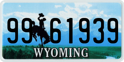WY license plate 9961939