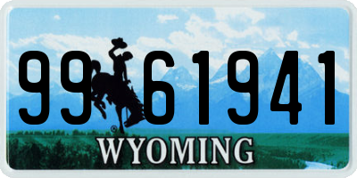 WY license plate 9961941