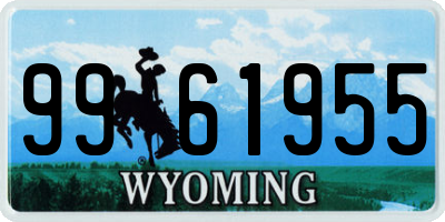 WY license plate 9961955
