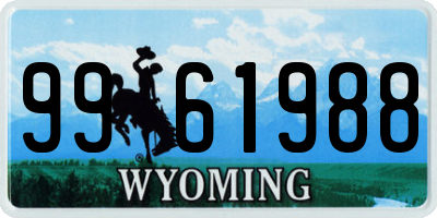 WY license plate 9961988