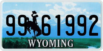 WY license plate 9961992