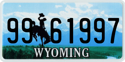 WY license plate 9961997