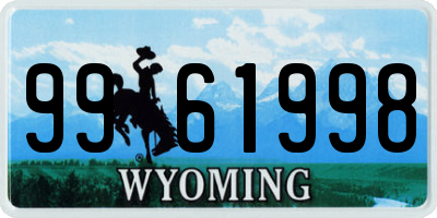 WY license plate 9961998