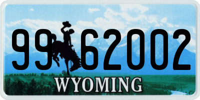 WY license plate 9962002