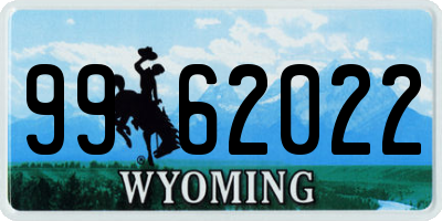 WY license plate 9962022