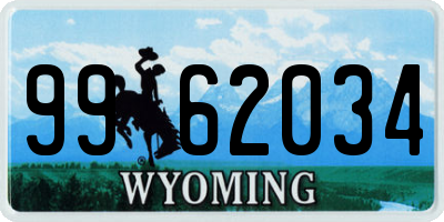 WY license plate 9962034
