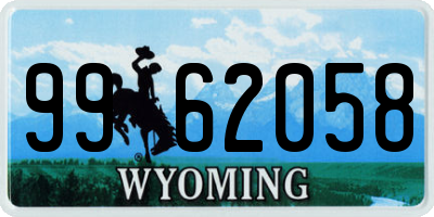 WY license plate 9962058