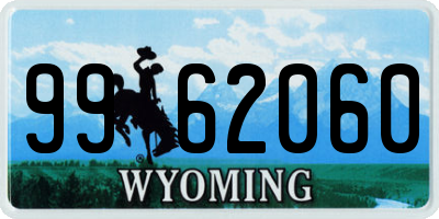 WY license plate 9962060