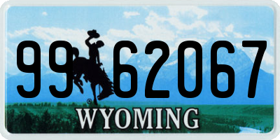 WY license plate 9962067
