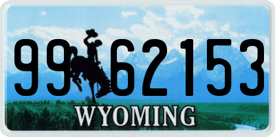 WY license plate 9962153