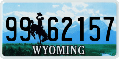 WY license plate 9962157
