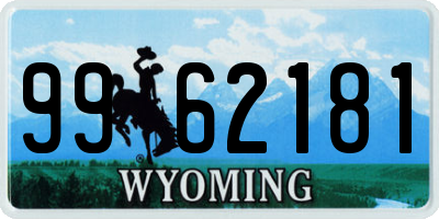 WY license plate 9962181