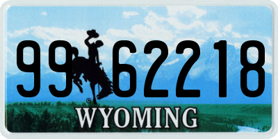 WY license plate 9962218