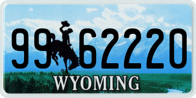 WY license plate 9962220