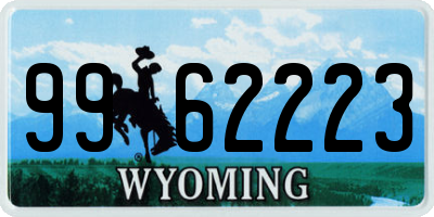 WY license plate 9962223