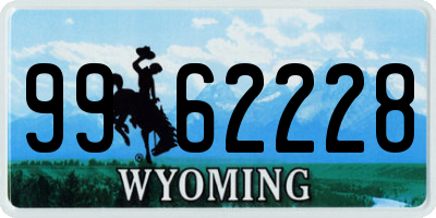 WY license plate 9962228