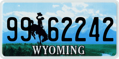 WY license plate 9962242