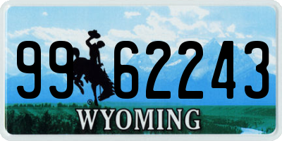 WY license plate 9962243
