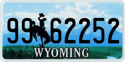 WY license plate 9962252