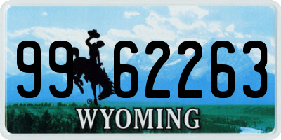 WY license plate 9962263