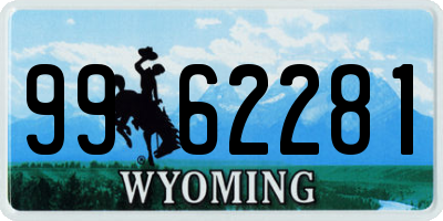 WY license plate 9962281