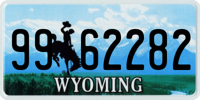 WY license plate 9962282