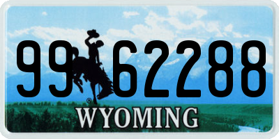 WY license plate 9962288