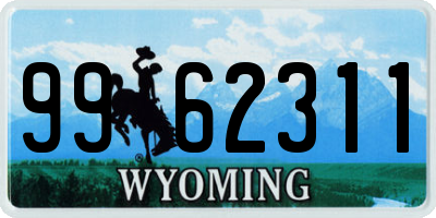 WY license plate 9962311