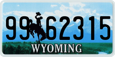 WY license plate 9962315