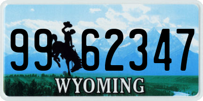 WY license plate 9962347