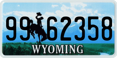 WY license plate 9962358