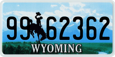 WY license plate 9962362